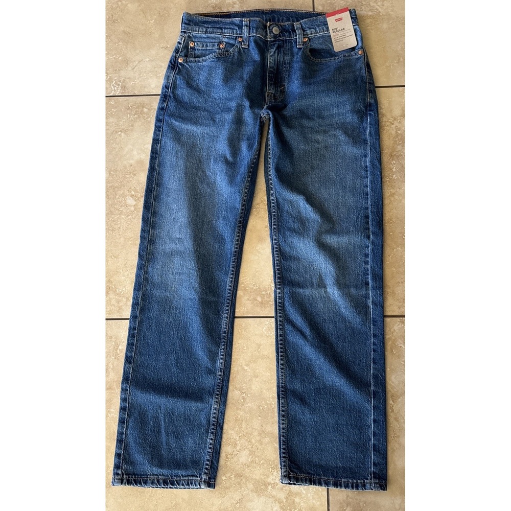 Levi's 505 Jeans Men 30x30 Regular Fit Stretch Blue‎ Denim Pants Comfort NEW